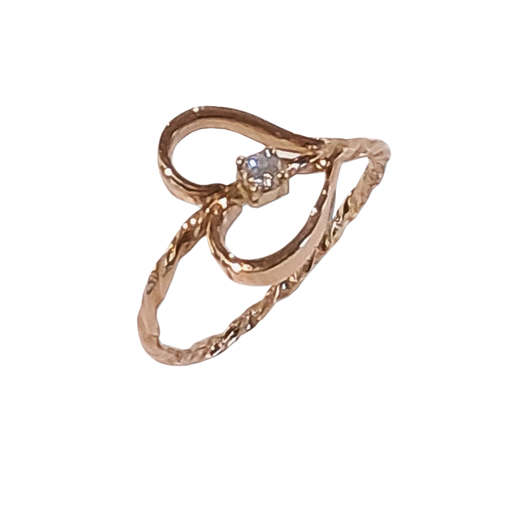 Herzring · Roségold mit Brillant