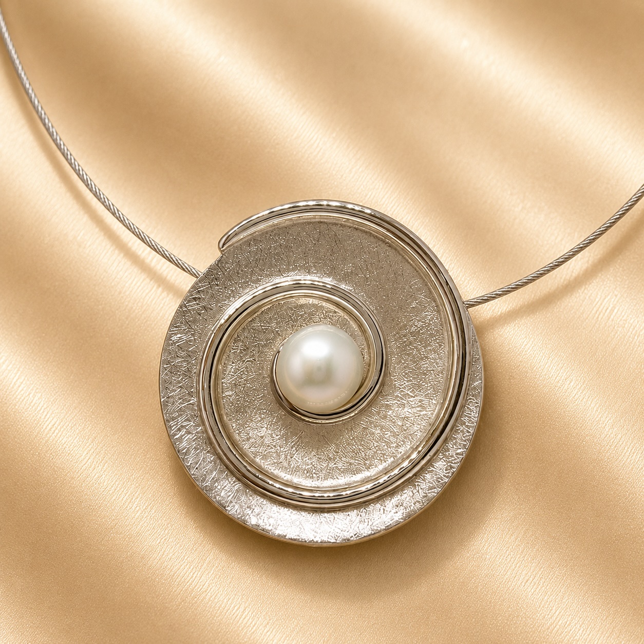 Anhänger · Silber mit Süßwasserperle